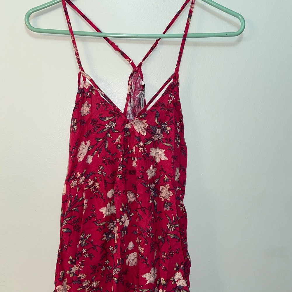 Red American Eagle Floral Tank